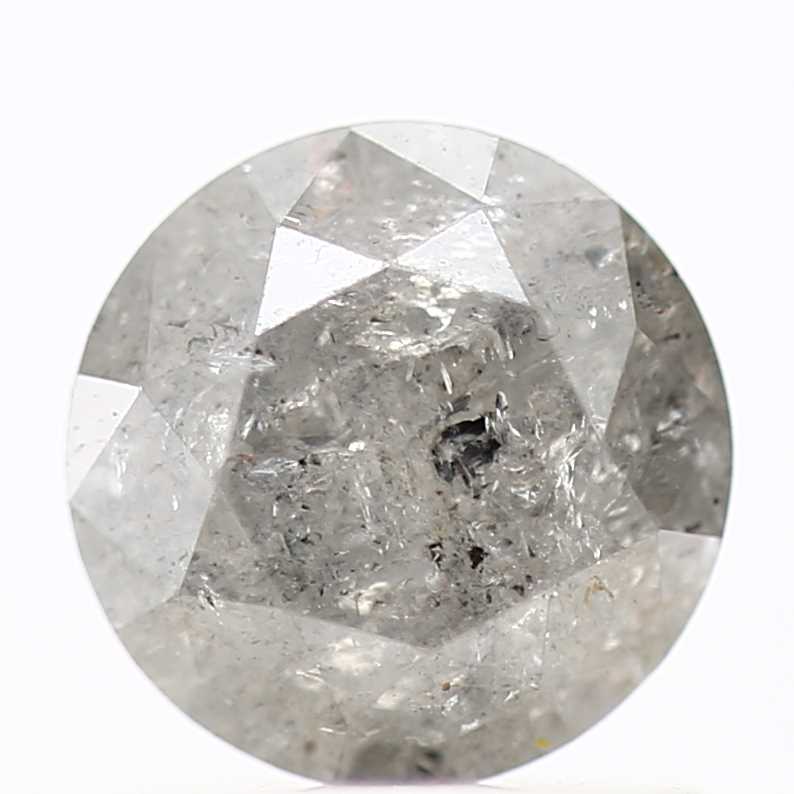 0.96 Carat Fancy Gray Salt and Pepper Round Brilliant Cut Natural Loose Diamond